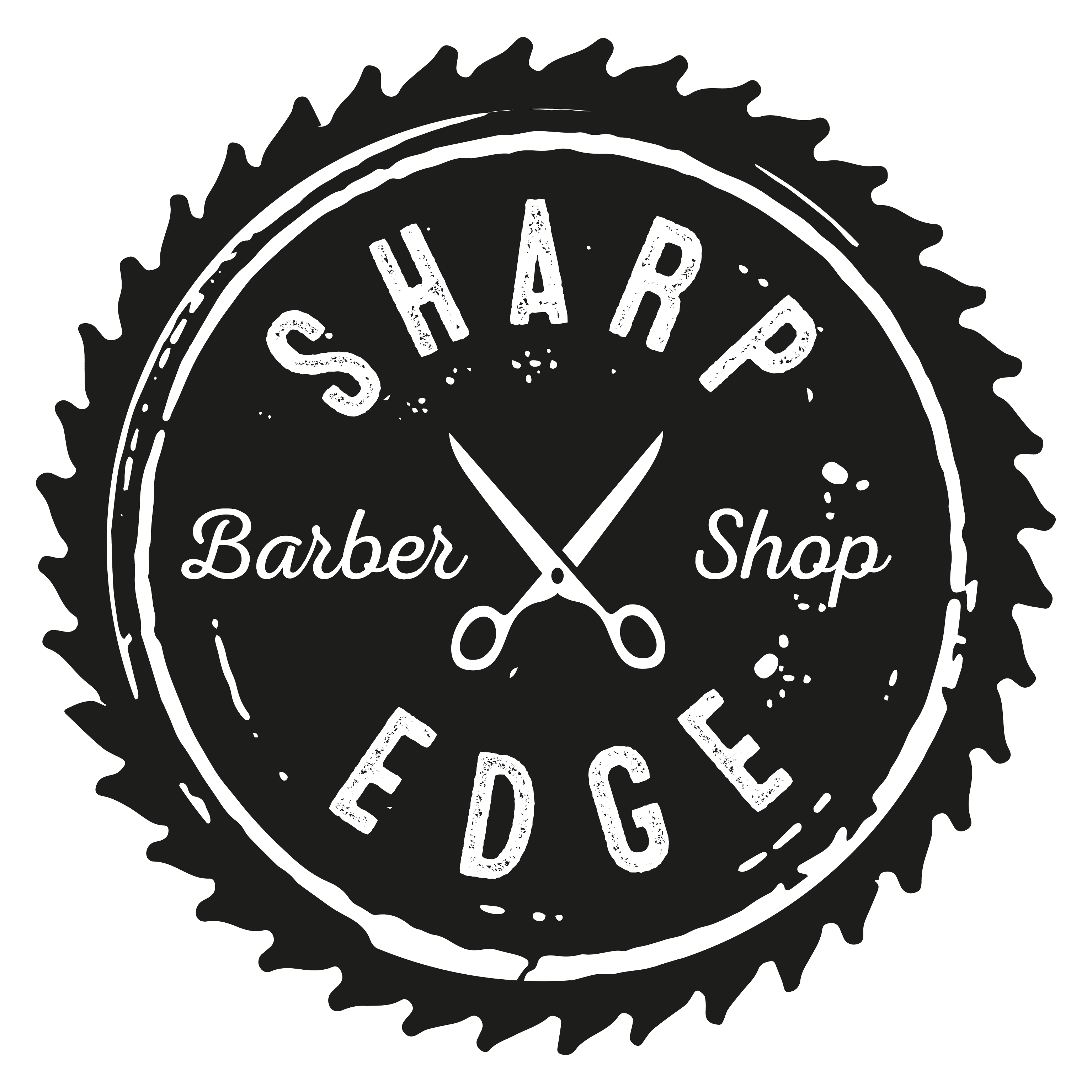 gergaji bundar dengan teks dan gunting