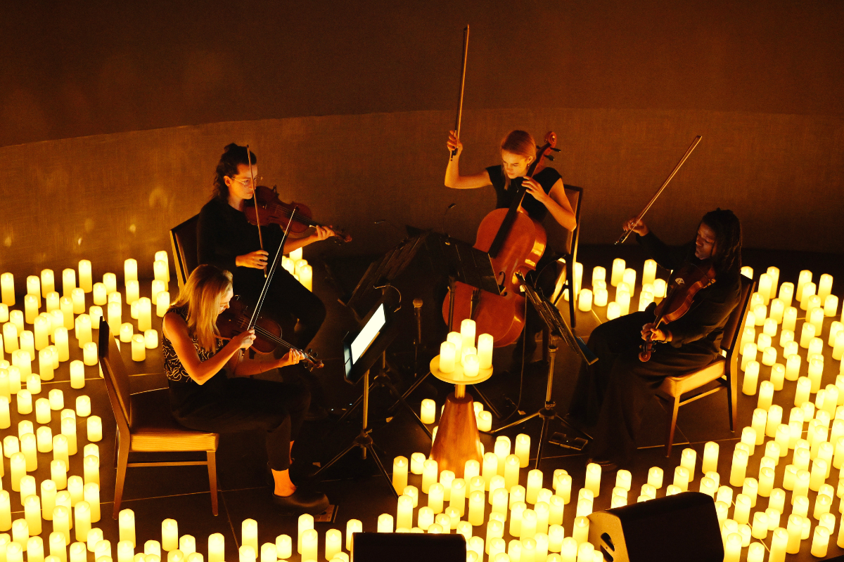 a group of people playing instruments