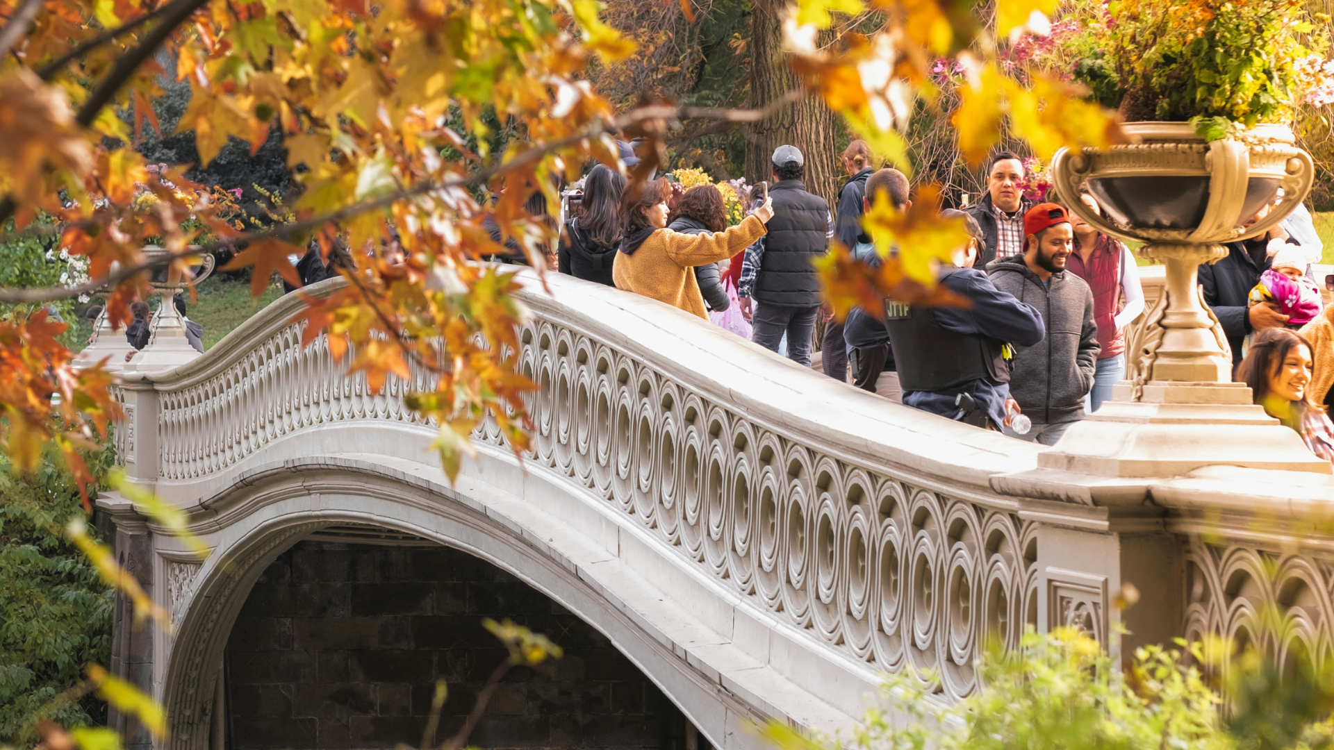 Guests enjoying fall in Central Park