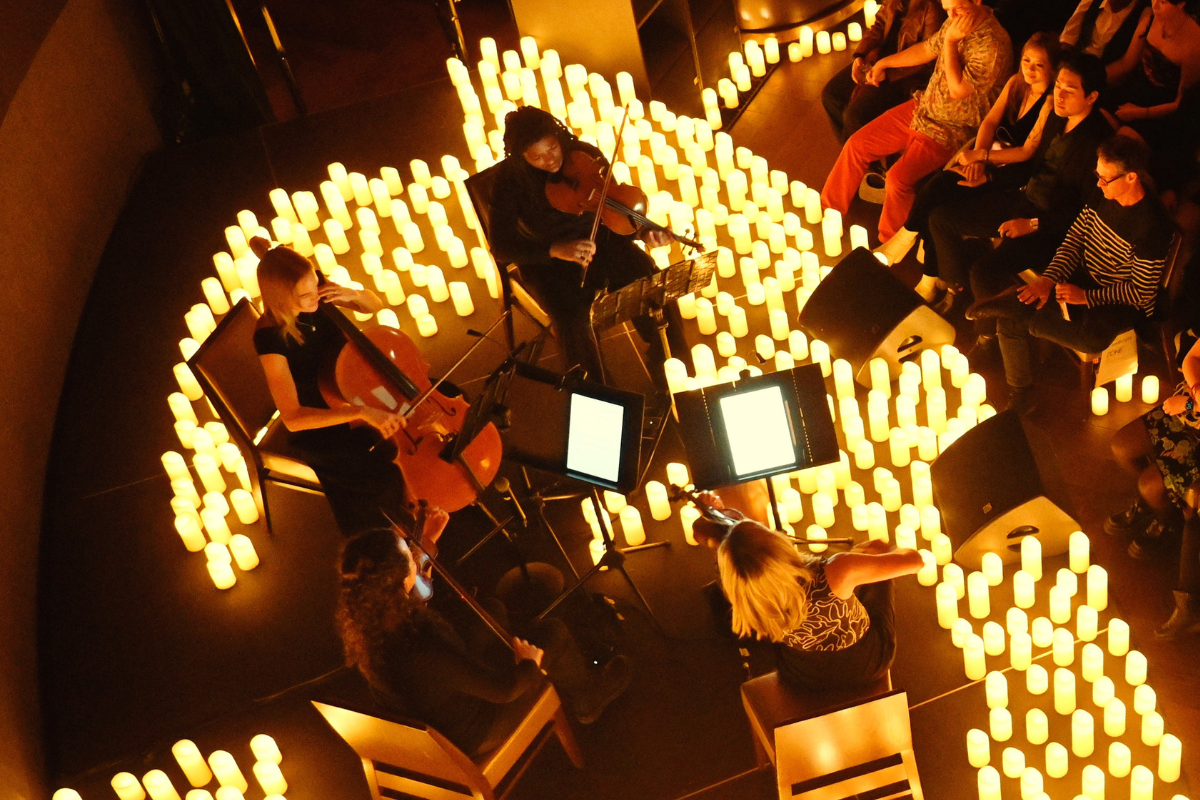 a group of people playing instruments