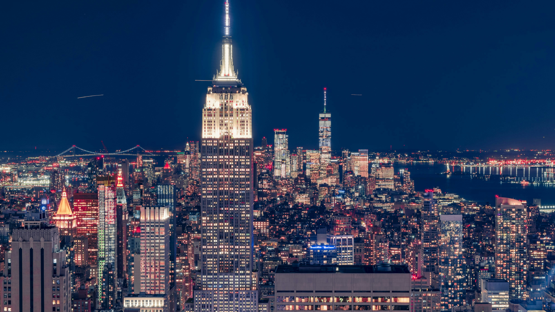 View of Empire State Building in winter