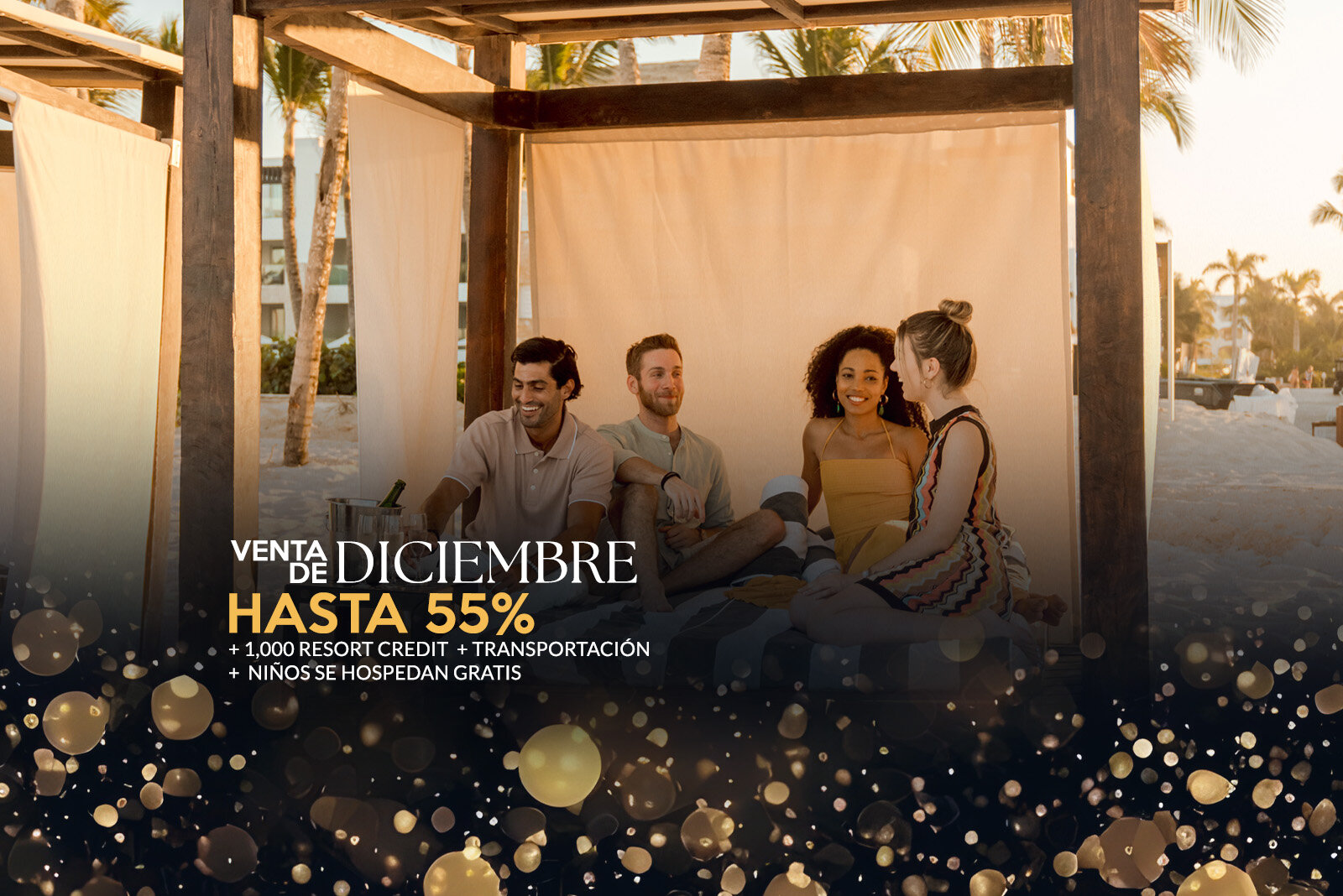 un grupo de personas sentadas bajo un dosel